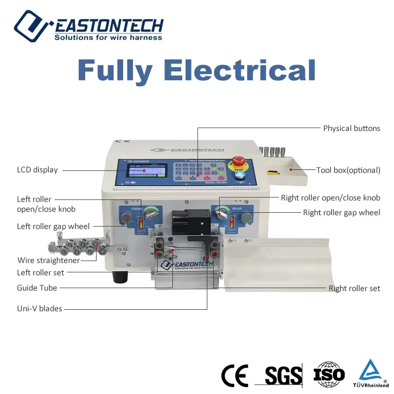 Fully Automatic Desktop Low Noise Computer Wire Cutting & Stripping Machine EW-02A+ USB Cable Wire Peeling Machine