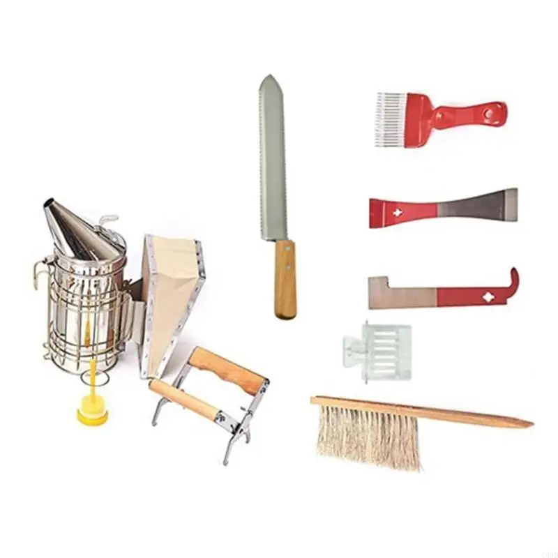 9Pcs Beekeeping Supplies Bees Keeping Starter Beekeeping Tools Bees Keeping C5AD