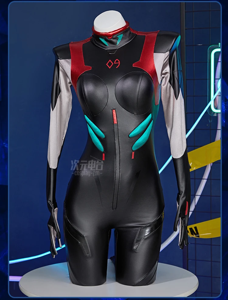 Anime Ayanami Rei Cosplay Costume Wigs Women Sexy Leather Jumpsuit Headwear Suit Racing Bodysuit Uniform Halloween Party Clothes