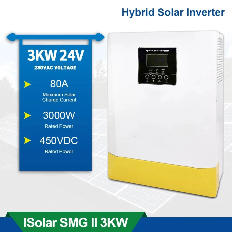 

Free Energy Solar Inverter 3000W 220VAC 24V MPPT 60A Charger Power Bank 3KW Pure Sine Wave Off Grid Inverter PV 500VDC Input