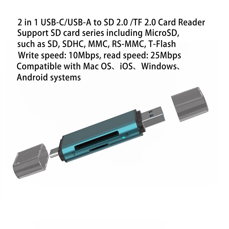 Splitter Adapter card reading Plug and Play USB Hub Laptop dock station Extension Cable USB 2 in 1 SD/TF Card Reader converter