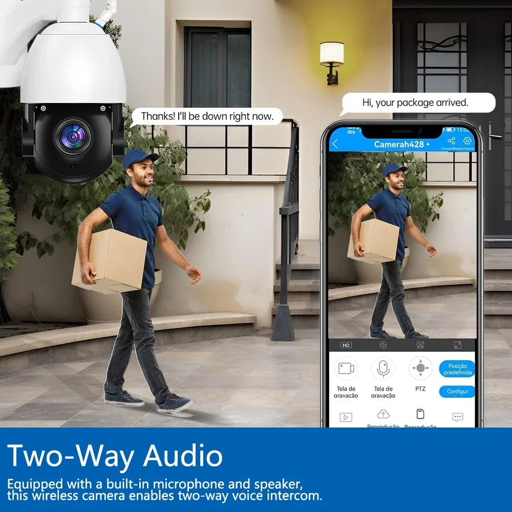 Kamera IP PTZ 4K 8MP z 50-krotnym zoomem, WiFi, CCTV, zewnętrzna, AI, alarm ludzki, Onvif, kamera typu speed dome, zasięg IR 200M, noktowizor, aplikacja iCSee