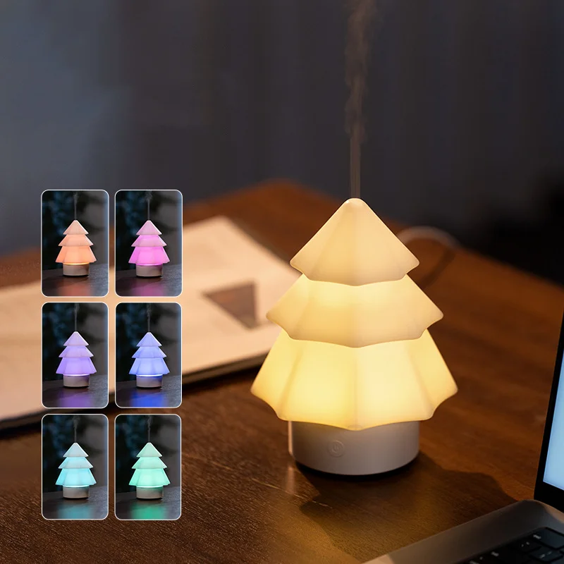 New Christmas Tree Humidifier Holiday Gift Surprise Aromatherapy Machine USB Color Changing LED Light Air Atomizing Humidifier