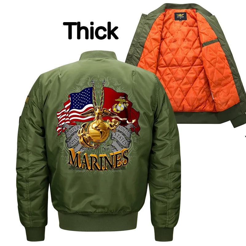 Autumn/Winter Marines Men\'s Casual Bomber Jackets Big Plus Size S-7xl 8xl Youth Cotton Clothes Fatty Pilots Man Baseball Uniform