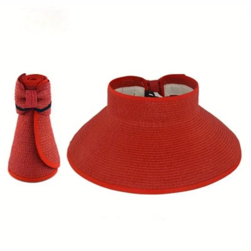 

Sun Protection Bowknot Wide Brim Sun Hat Foldable Breathable Visor Cap For Women Men Summer Travel Sport Hiking Beach Straw Hats