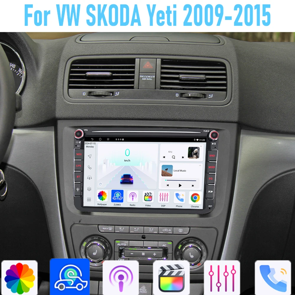 

8" For VW SKODA Yeti 2009-2015 Car Stereo Radio Carplay Android Auto Head Unit WIFI GPS Navi Reversing Image Multimedia Player