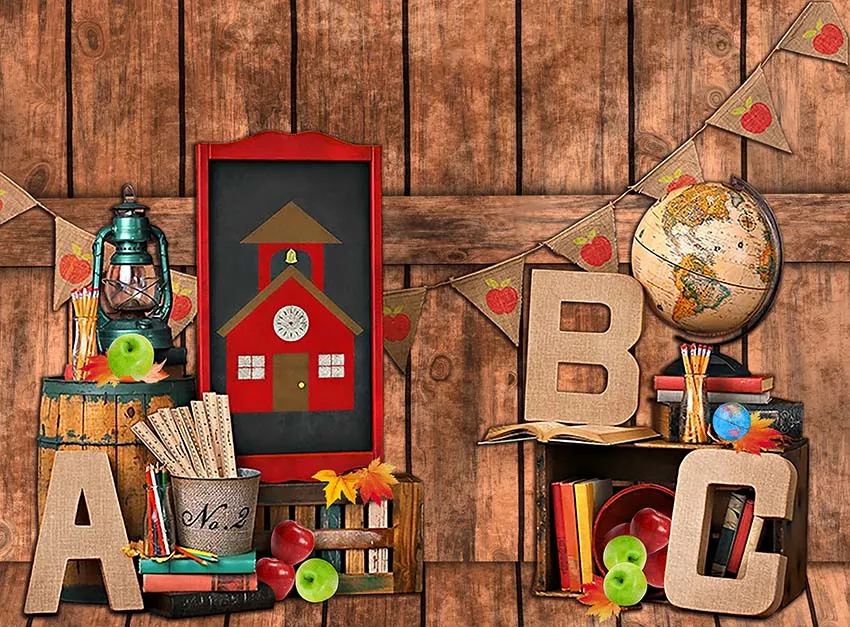 Schule Graduation Fotografie Hintergrund Studenten Banner Globus Terrestre Tafel Bücher Fotografie Backgrond Photo Prop