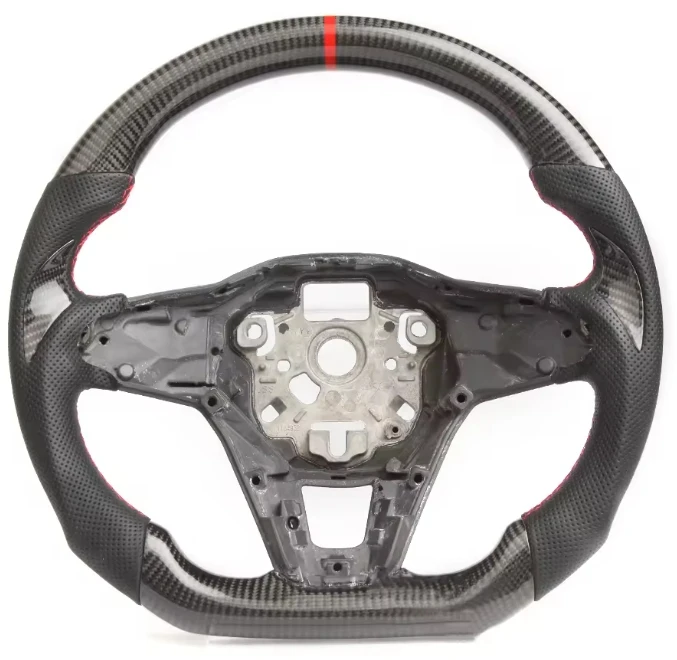 Two Type of Buttons Steering Wheel for MK8 Golf8 GTI GTE GTD with Carbon Fiber Material Alcantara Leather Carbonfiber Paddles