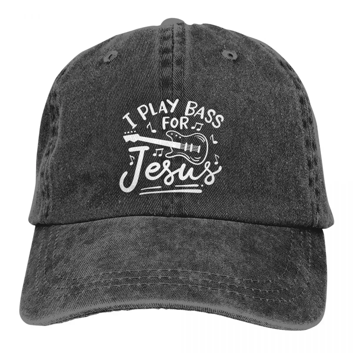 

Washed Men's Baseball Cap I Play Bass For Jesus Christian Trucker Snapback Cowboy Caps Dad Hat Jesus Golf Hats