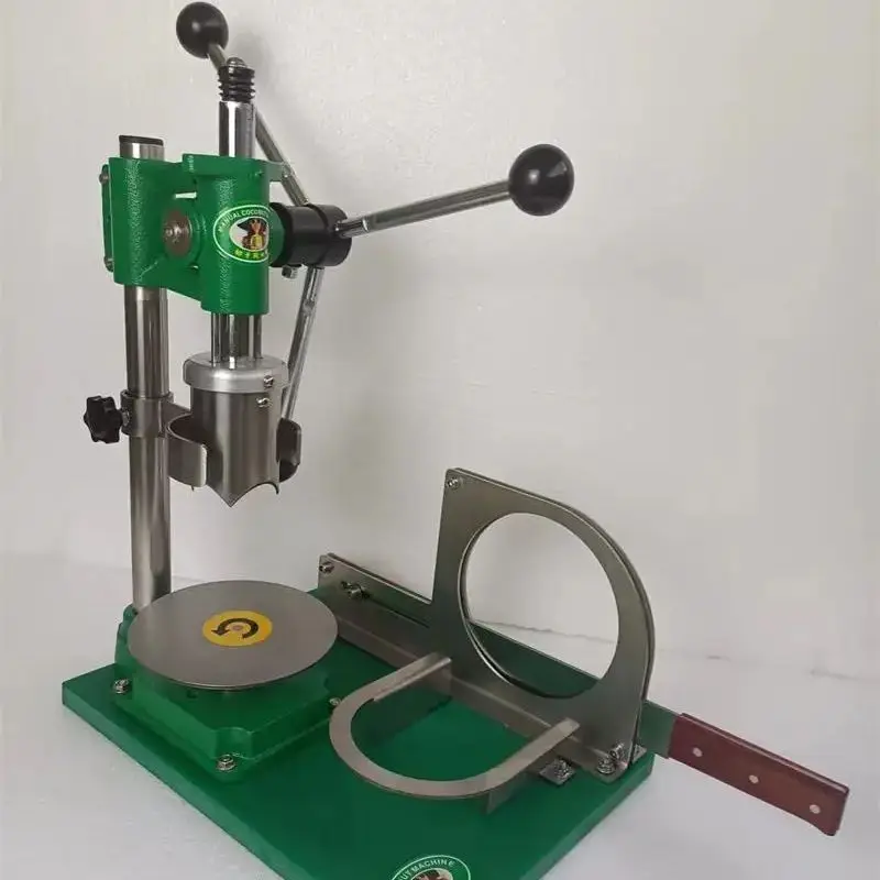 آلة فتح ثقب جوز الهند الصغيرة المحمولة باللون الأخضر مع دليل قطع جوز الهند #5