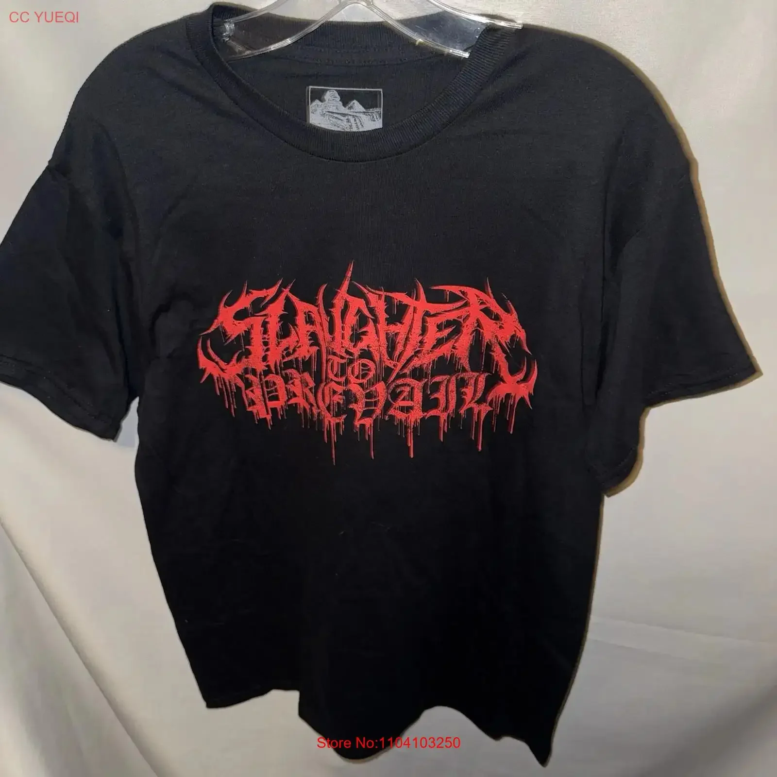 Camiseta negra Slaughter to Prevail Stop The Bloodshed On Earth, talla mediana, estilo sumereno vintage, gráfico lavado, cómoda para hombre