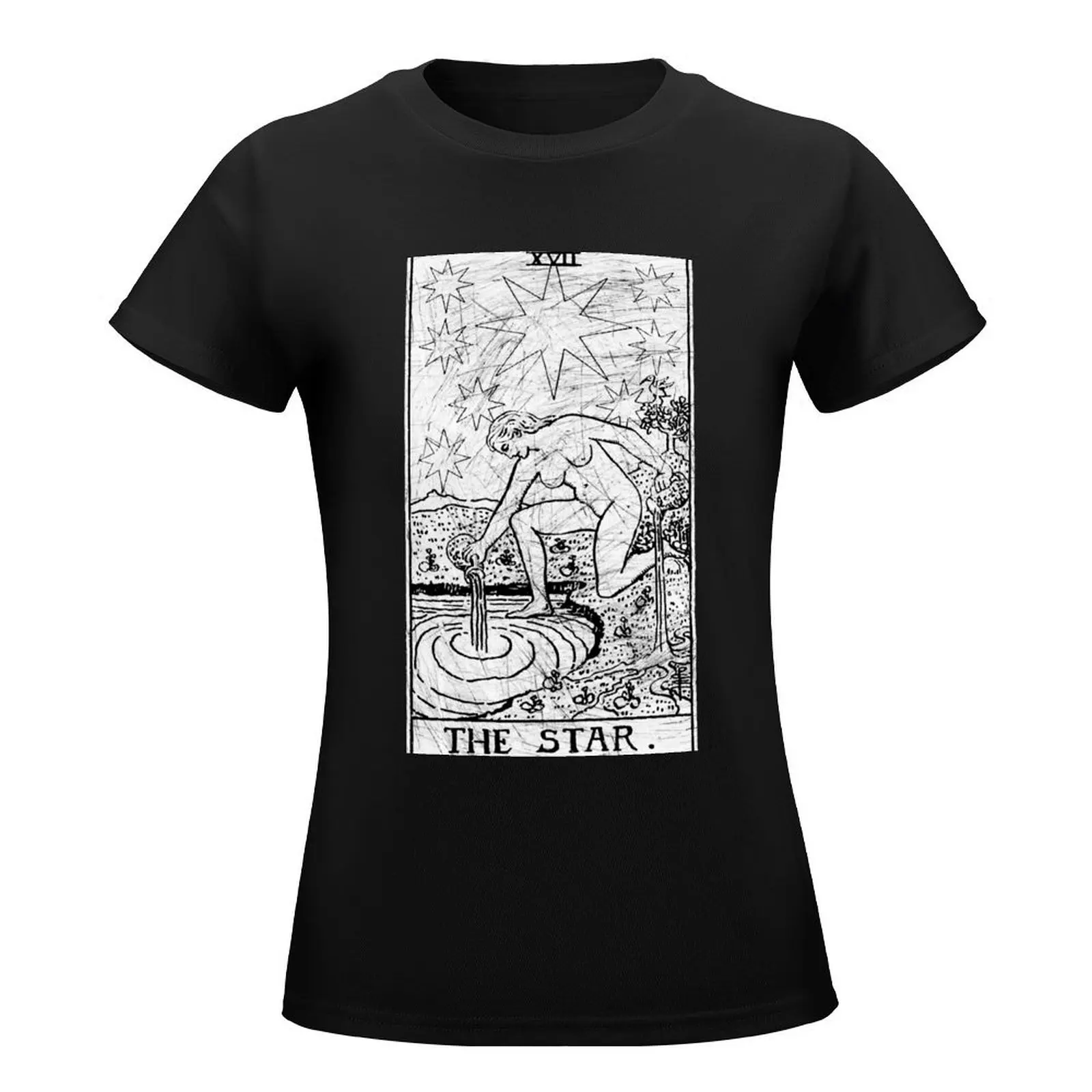 The Star Tarot Card - Major Arcana - fortune telling - occult T-Shirt blacks summer tops luxury designer clothing Women