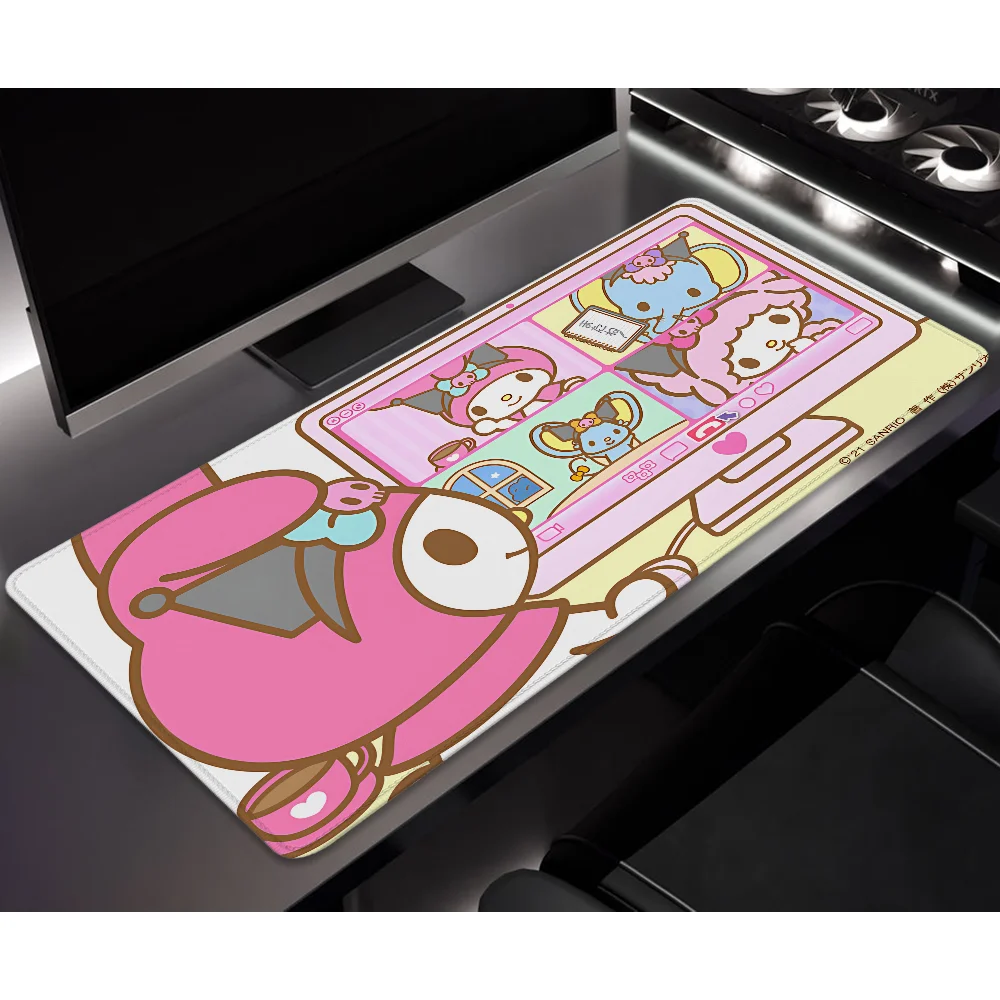 Xxl Mauspad 900 × 400 Over Edge Computer Matte rutschfeste Mauspad Gamer süße Sanrio Gummi Kawaii Melody Mausepad PC Zubehör