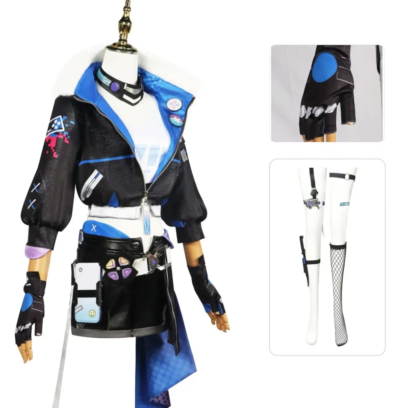 Jogo honkai estrela ferroviário lobo de prata cosplay traje peruca uniforme de cabelo casaco botas sapatos óculos prop festa de halloween roupa feminina bs