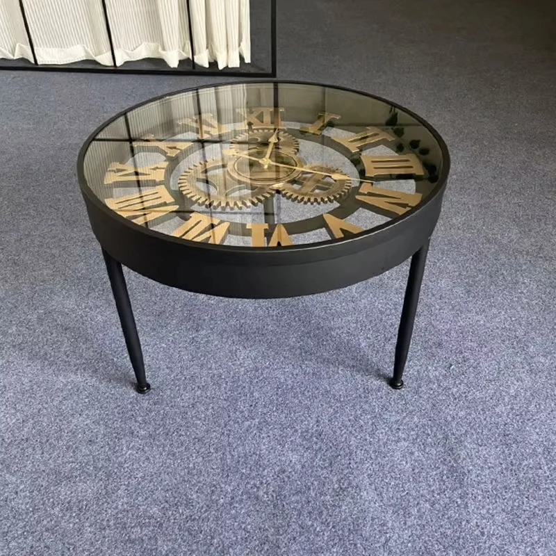 Retro Nordic glass electric coffee table, suitable for small apartment living room, American style bed and breakfast hotel use