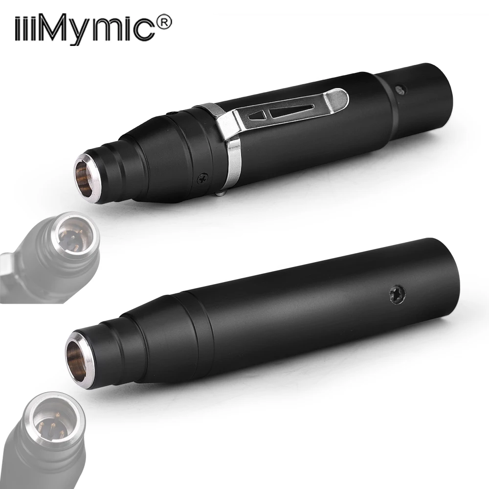 iiiMymic 48V Phantom Power Adapter Male XLR For Shure 4 Pin TA4F Musical Instrument Headset Lapel Lavalier Mic Metal Clip