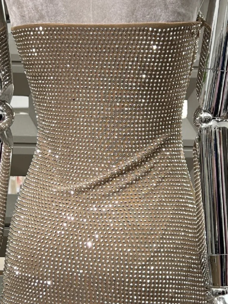 DFDG Women’s 2025 Party Dress Cut-out Strapless Heavy Embroidery Bodycon Y2K Sexy Dress 3D Floral Spring Summer Clubwear Dress