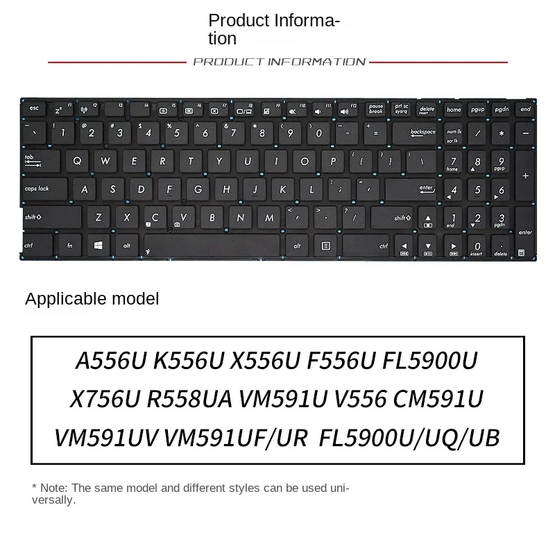 replace suit for ASUS VM591 CM591U VM591UV VM591UF/UR  FL5900U/UQ/UB Laptop keyboard