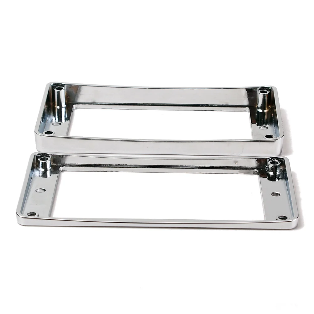 2 قطعة حلقة معدنية للجيتار الكهربائي إطار هامبوكر متين للديكور والاستبدال إطار هامبوكر فضي Gb301f