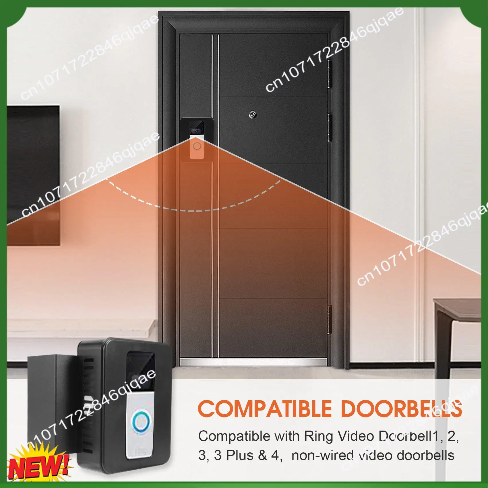 

A48I Anti-Theft Video Doorbell Door Mount,No-Drill Mount Fit For Most Video Doorbell, Ring Doorbell Holder For Apartment Door