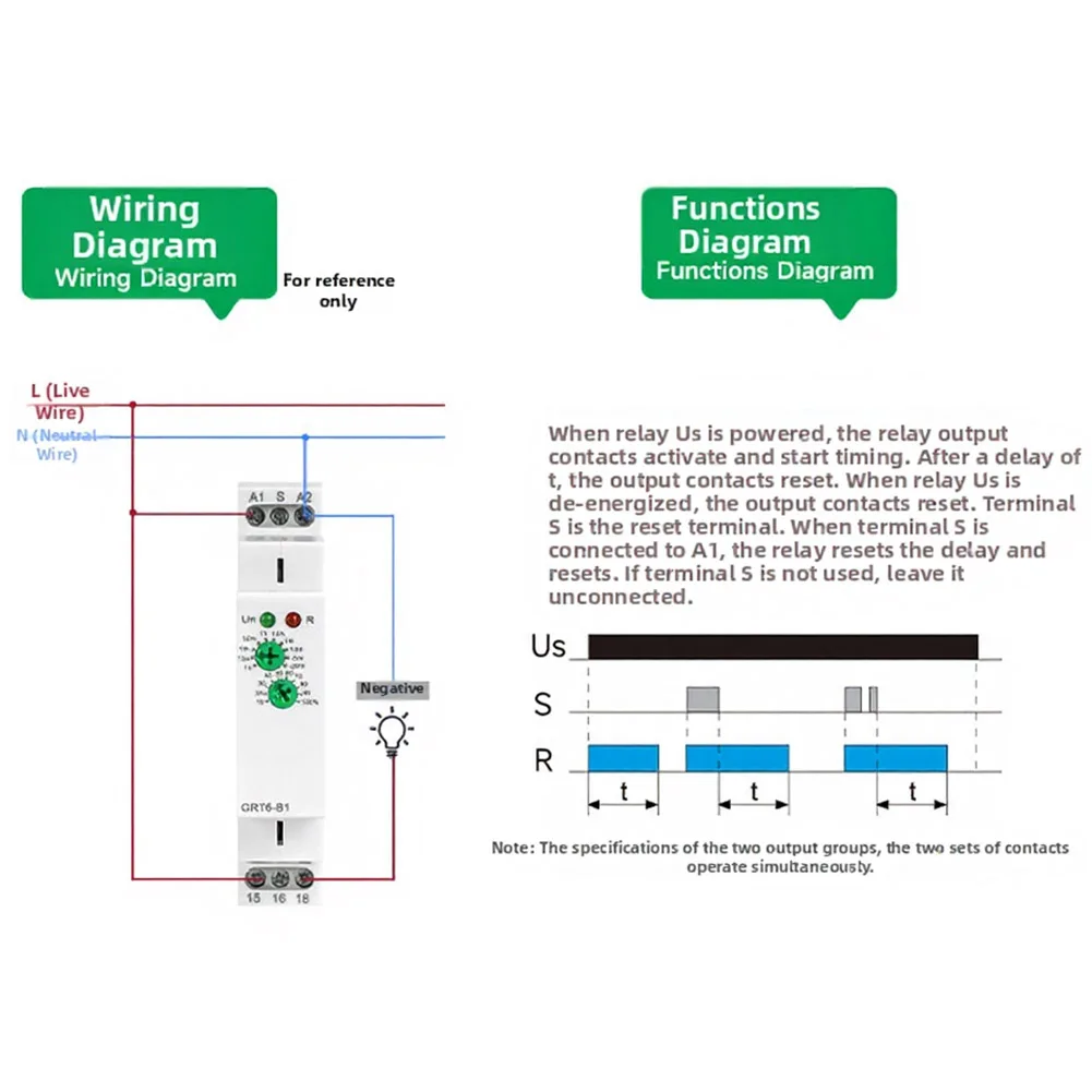 1pc AC220V GRT6-B1 Single Function For Time Relay 1SPDT Adjustable Power Timer Delay OFF Relay Turn Off/on