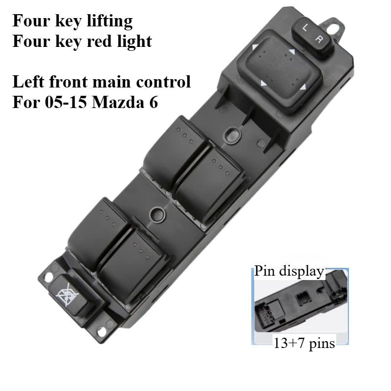 

For 05-15 Mazda 6 Window Glass Regulator Switch Control Accessories Auto Parts 1pcs