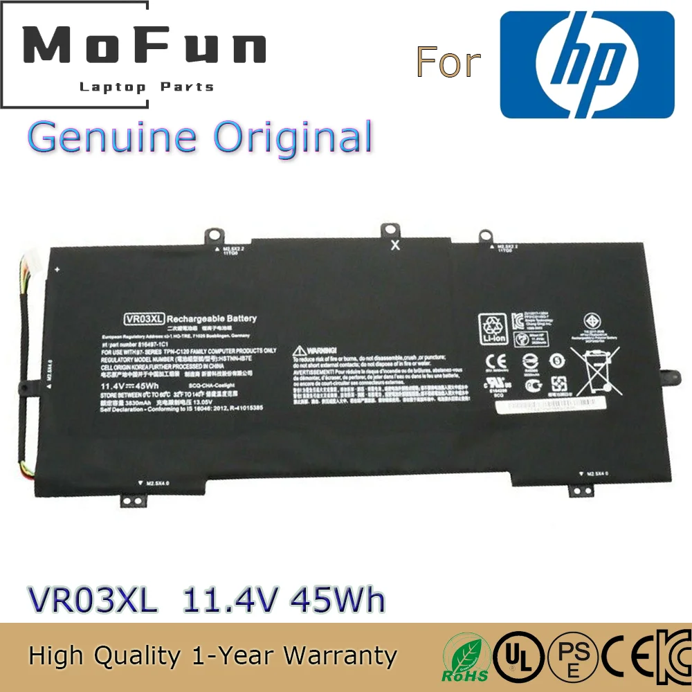 Imagem -01 - Bateria Original do Portátil para a Inveja de hp Brandnew Vr03xl 11.4v 45wh D051tu D056tu Pavilhão 13-d 8164971c1 Hstnn-ib7e bateria original do portatil para a inveja de hp brandnew vr03xl 114v 45wh d051tu d056tu pavilhao 13 d 8164971c1 hstnn ib7e 01