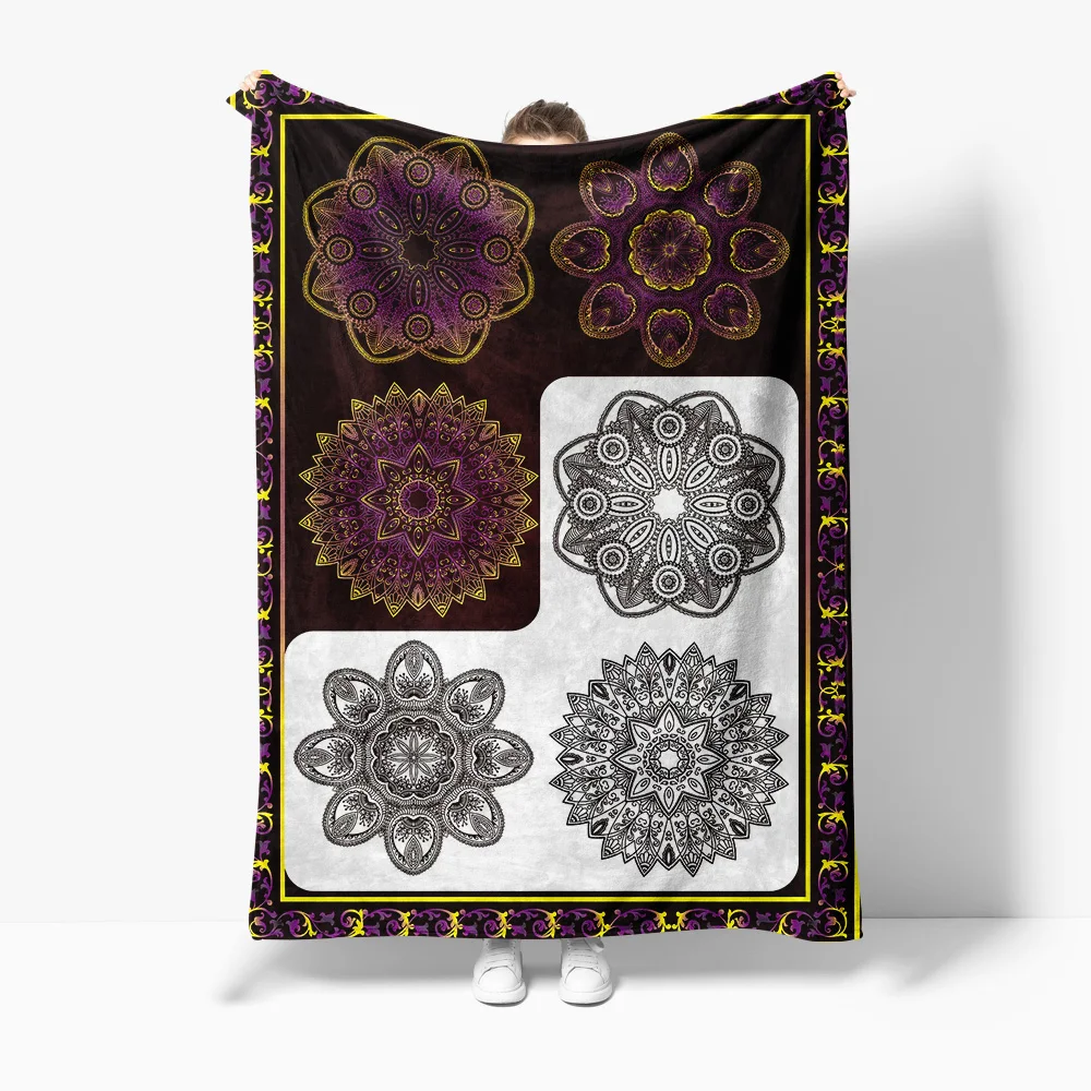 

Одеяло с богемным принтом мандалы, декоративное покрывало для кровати, дивана, декоративная подушка, подарок