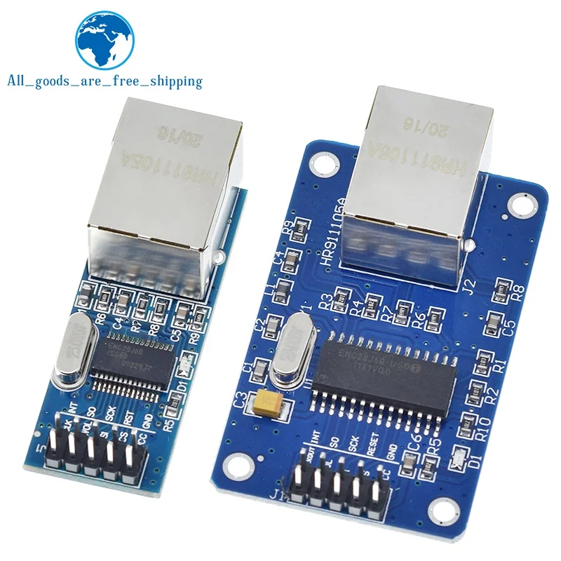 TZT ENC28J60 Сетевой модуль интерфейса SPI Модуль Ethernet (мини-версия) для Arduino