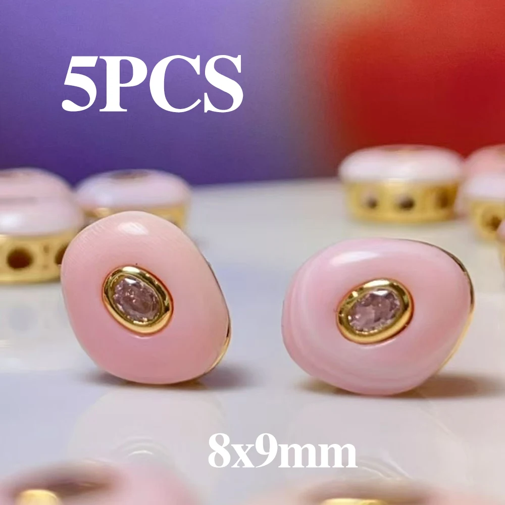 

Punch Female Wang Shell Beads 5pcs Natural Shell Loose Spacer Beaded for Making DIY Jewerly Necklace Bracelet Accessories 8x9mm