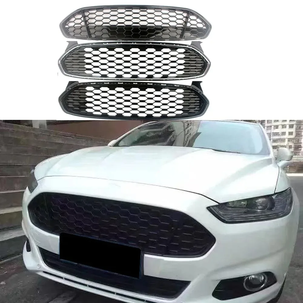 Front  Honeycomb Grilles Vent Upper Grille For Ford Fusion Mondeo 2013-2016