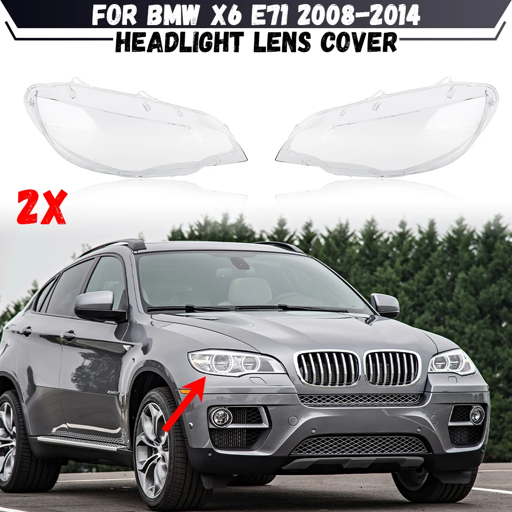 

For BMW X6 E71 2008 2009 2010 2011 2012 2013 2014 Headlight Cover Shade Headlamp Shell Transparent Lampshade Lens Plexiglass
