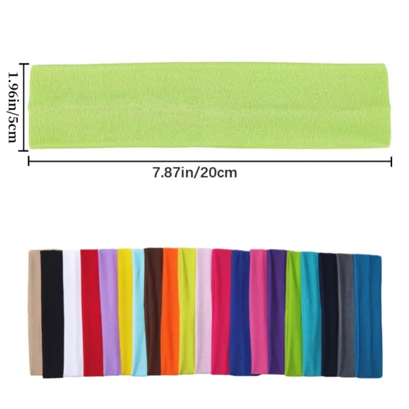 Vendita calda Tinta unita Fascia ad alta elasticità Accessori per capelli per esercizi di yoga Accessori per foulard che assorbono il sudore Bordo largo