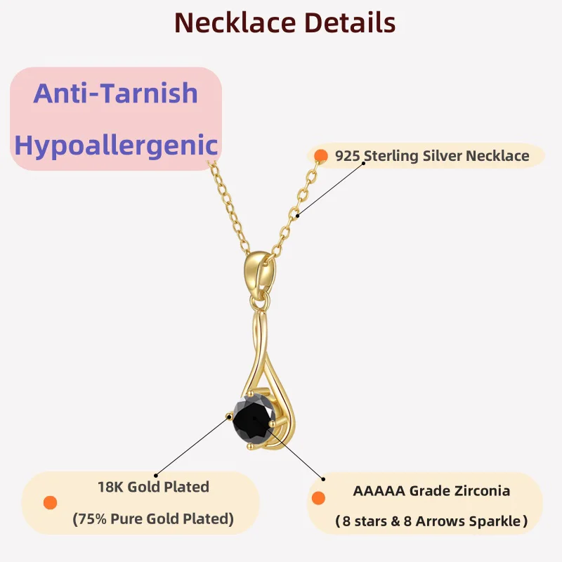 

LAMVOICE 1-каратное ожерелье с цирконием, колье из стерлингового серебра S925, ювелирные изделия для женщин, рождественский подарок, подарок высокого качества