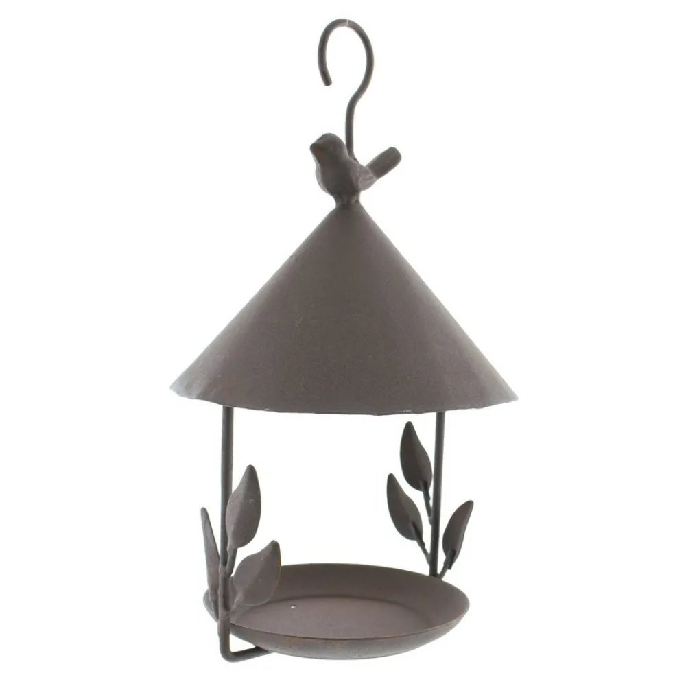 

Garden Decor Iron Bird Feeder Windproof Rainproof Bird Water Bowl Multi-purpose Hanging Style Bird Food Dispenser Courtyard
