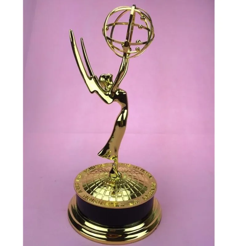 Customized Big Size 39CM/30CM Metal Emmy Trophy Factory Directly Sales Home Decor Figure Sculpture Award of Merit Christmas gift