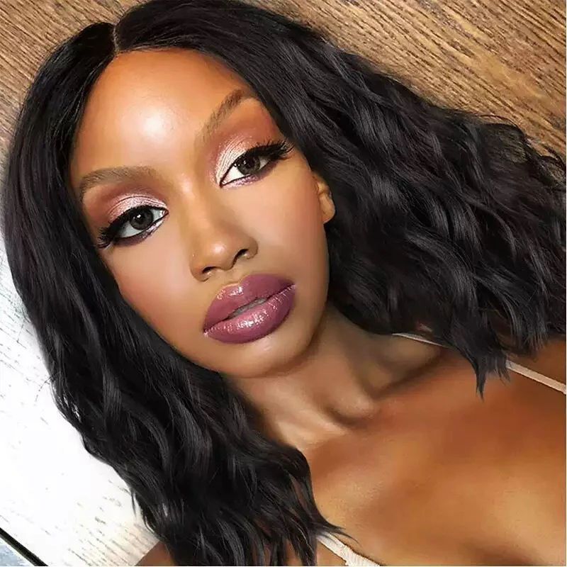 

Lady Africa Corn Perm Medium Length Hair Shoot Modeling Colorful Shoulder Length Wig Party Clothing Match Micro Roll Headgear