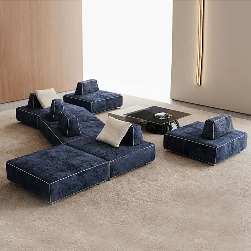 Fabric double-sided sofa Internet celebrity living room free module combination light luxury horizontal hall