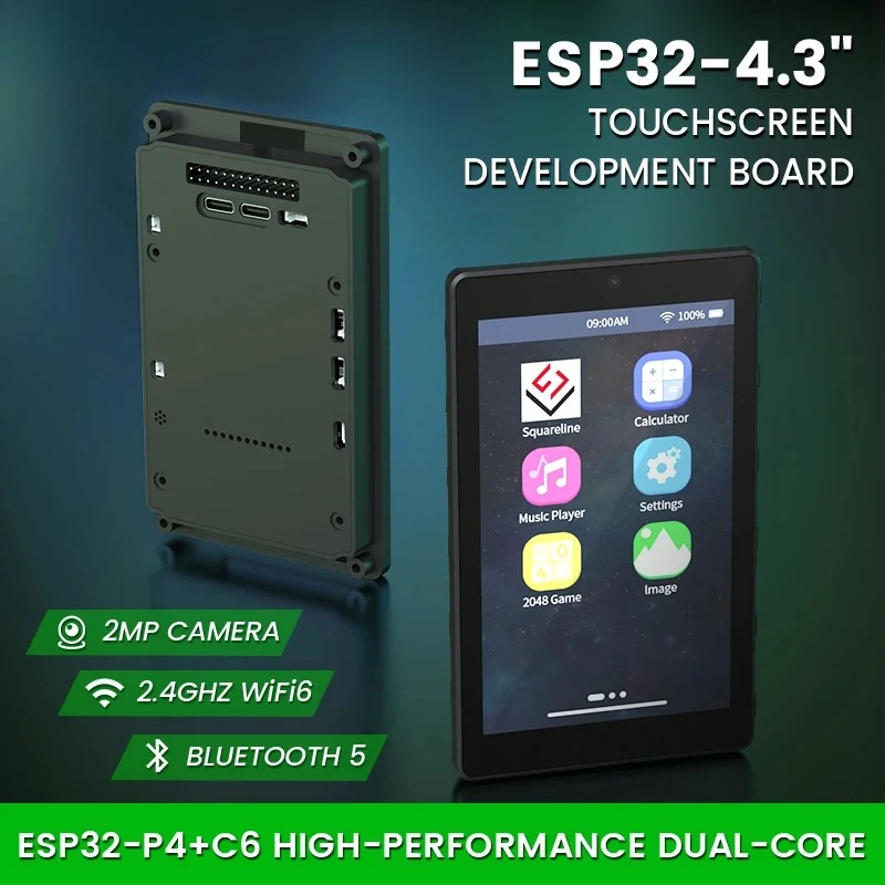 4.3-inch 480 * 800 IPS Capacitive Touch ESP32P4 Development Board ESP32-C6 Development Board with Shell and Camera