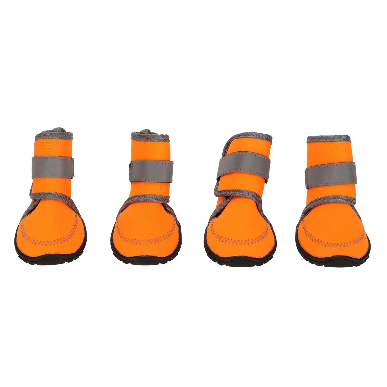 4Pcs Waterproof Dog Boots with Reflective Straps - Soft Rubber Paw Protectors for outdoor Adventure