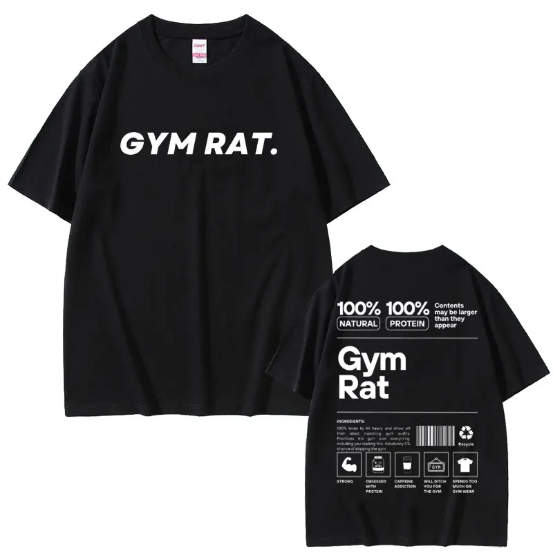 Gym Rat Muscle Mommy Pump Cover T-shirt Funny Powerlifting Workout Bodybuilding T Shirt Men Women Fitness Loose Oversized Tshirt