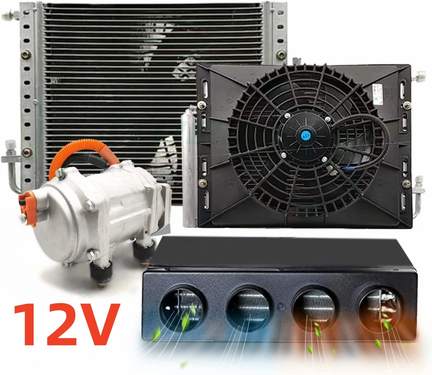 Climatiseur Universel Underdash 360CFM Remplacement de l'Évaporateur de Climatisation pour RV Van Camper 12V
