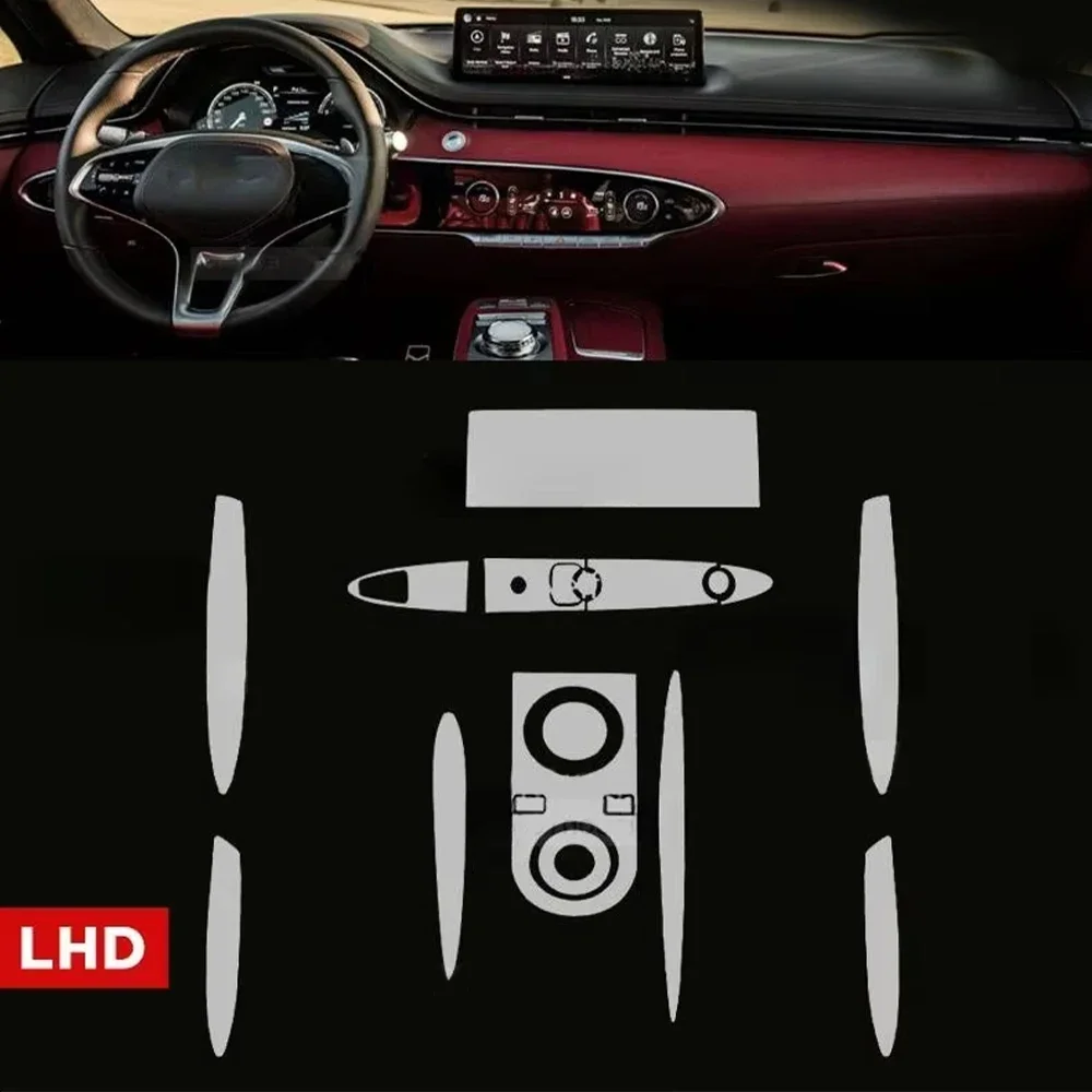 

Для Genesis GV70 2021-2024 предварительно вырезанная защитная пленка для салона автомобиля, консоль переключения передач, прозрачная наклейка из ТПУ с защитой от царапин