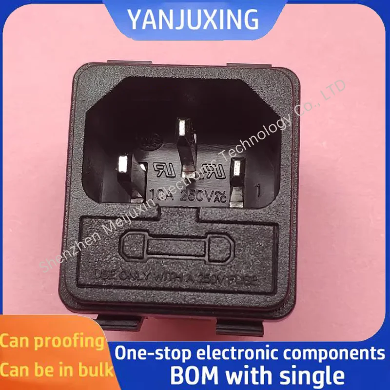 1~5pcs/lot Power socket with fuse holder three-core socket with RJ-101-1FS specification AC socket