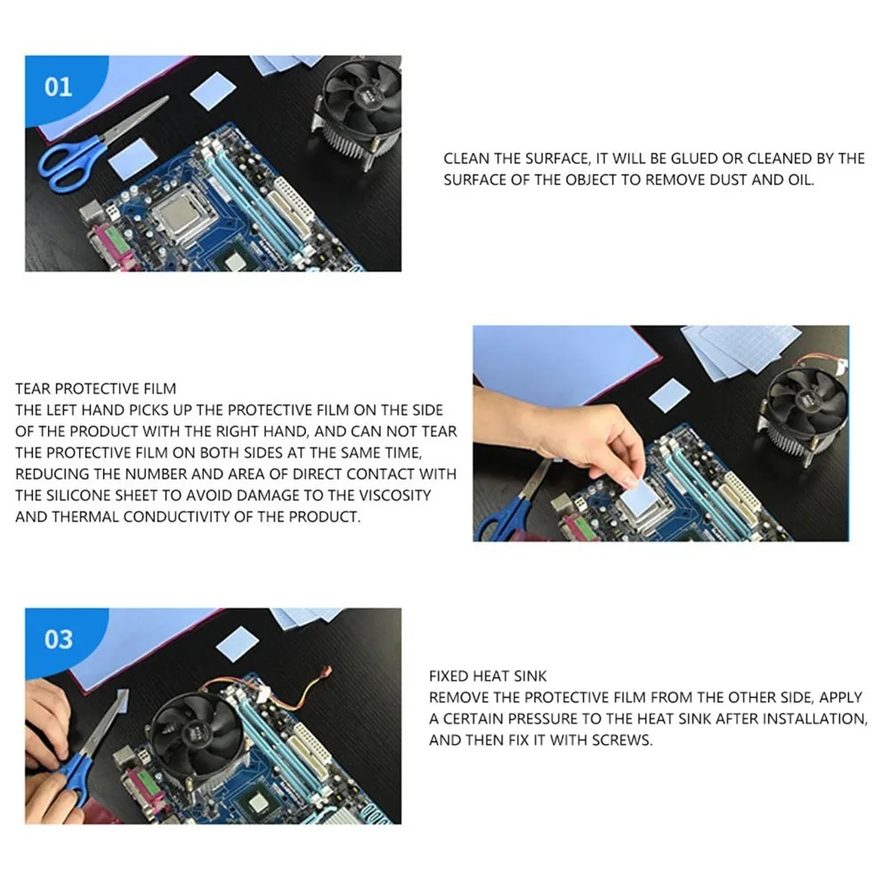 5Pcs Rubber Silicone Thermal Pad Heat Resistant Highly Efficient Heat Conduction Sheet Practical Thermal Conductive Pad