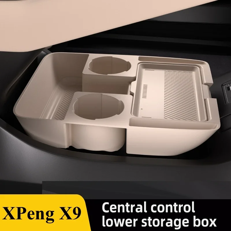 

For XPeng X9 Center Console Below Storage Box Central Control Organizer Mat Car Interior Silicone