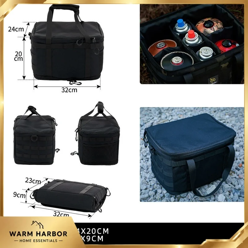 Deerest Outdoor Camping Gear Organizer Bag Waterproof Portable Storage Carry Case For Gas Canister Tools Hiking Travel Equipment
