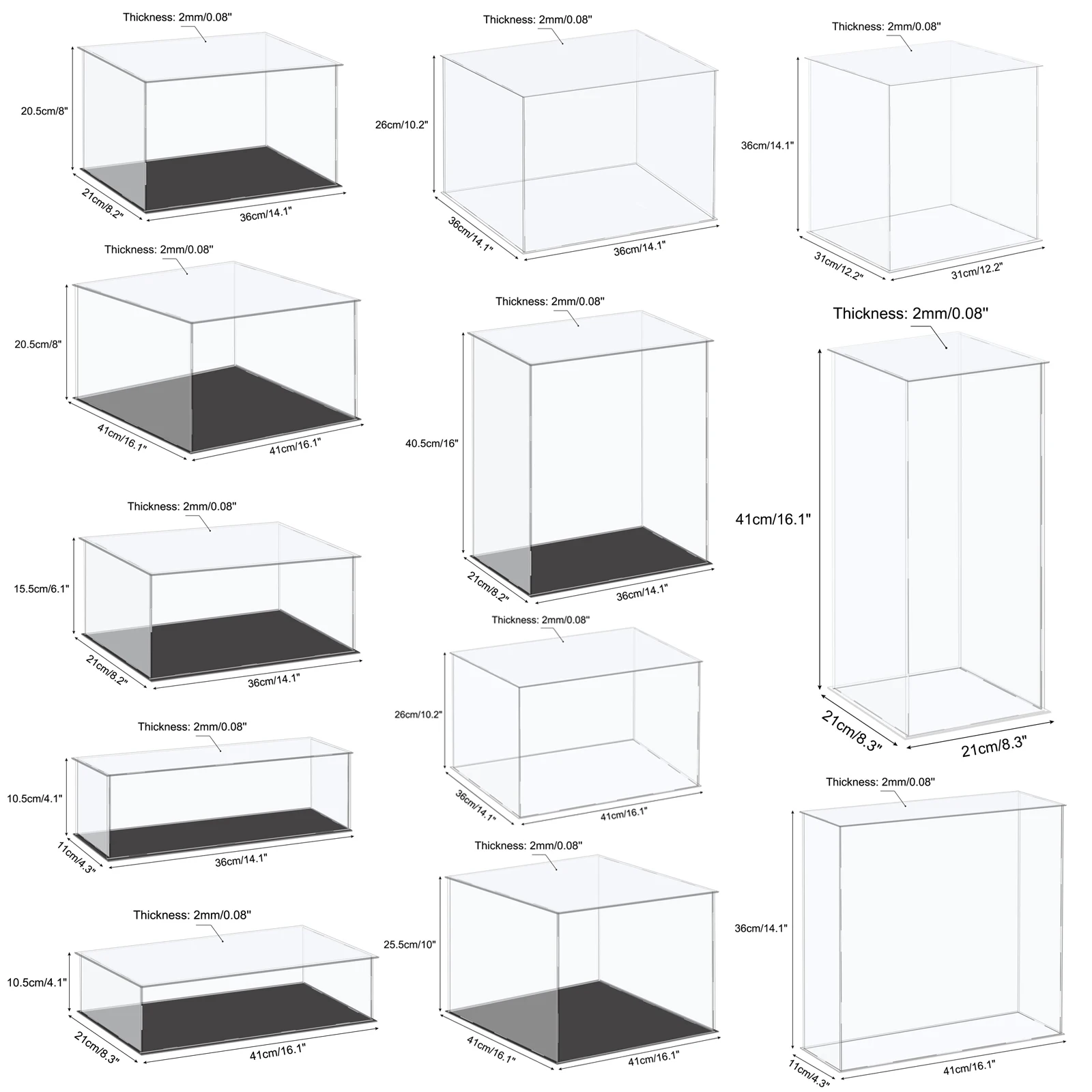 Assemble Acrylic Souvenir Display Box Clear Collectibles Display Case Car,Toy,Doll,Figures Showcase Dustproof Storage Organizer