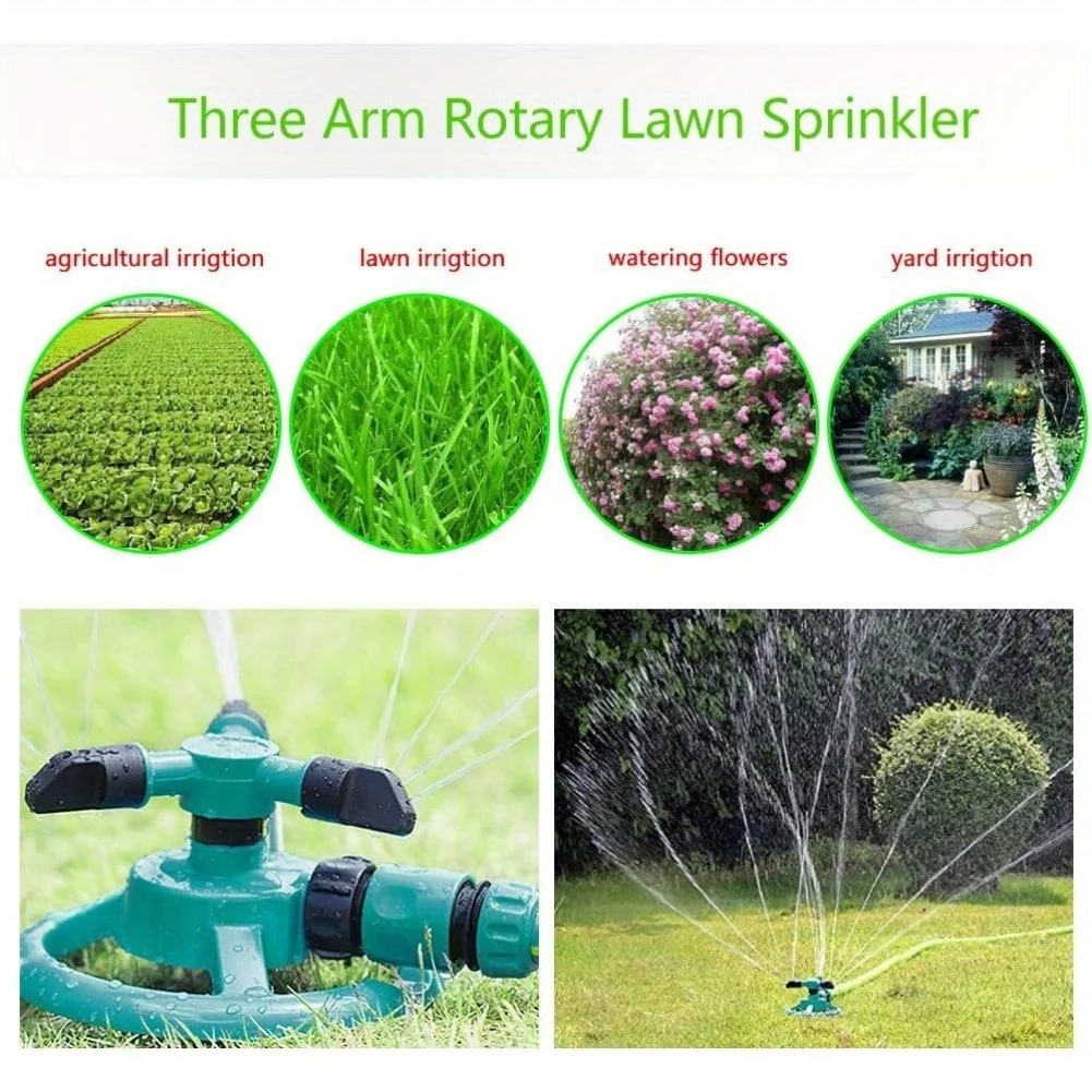 1 Stück grüner Gartensprinkler mit verstellbarer Düse, 360-Grad-Drehung, einfache Installation, langlebiger Kunststoff, mehrkomponentig – Detail 3