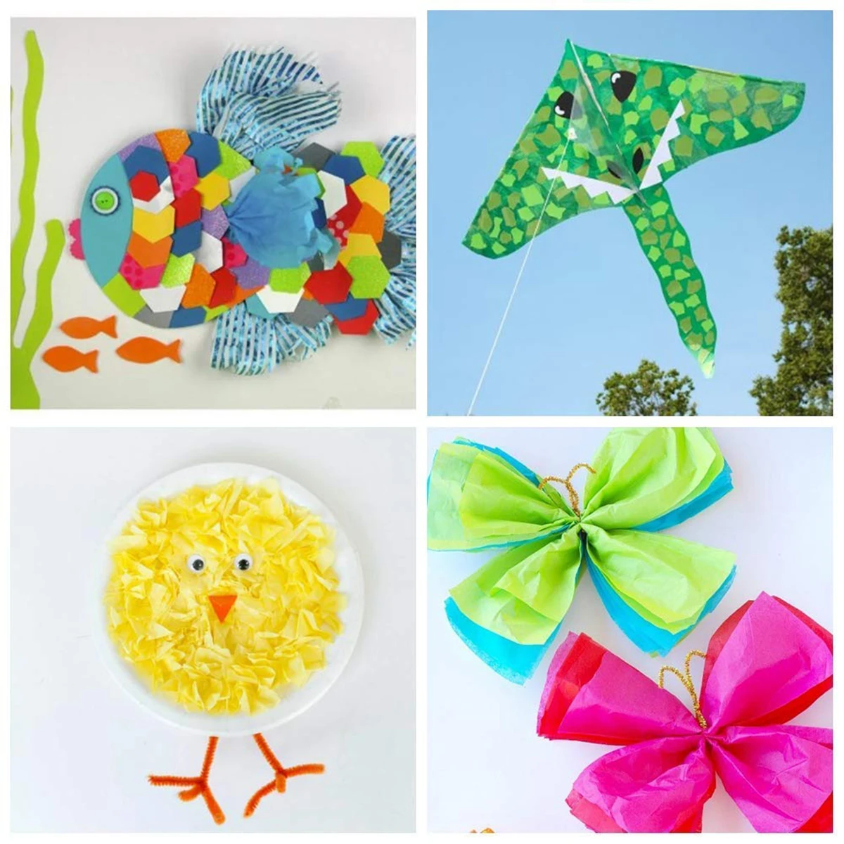 

100pcs Colored Origami Paper Wrapping Tissue Thin Craft Gift Packing Vivid Colors Projects Birthday Decorations